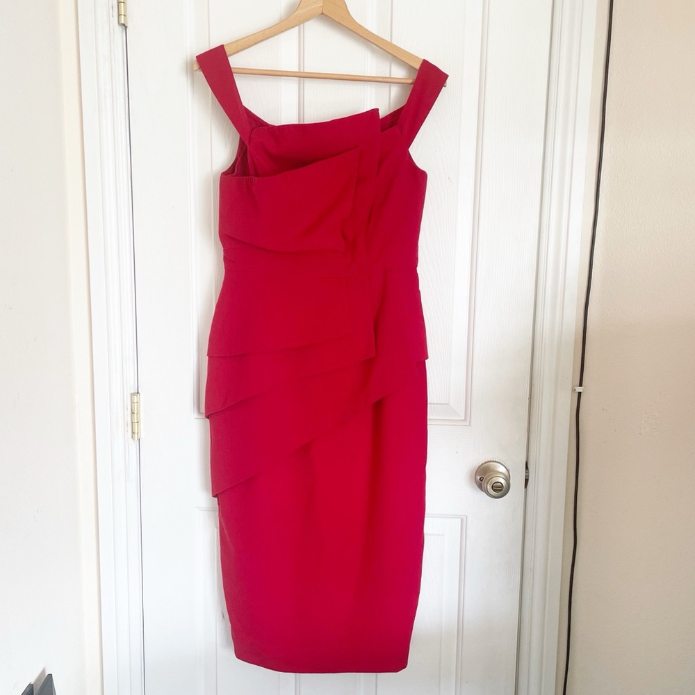 Black Halo Red Midi Dress - Picture 2 of 11